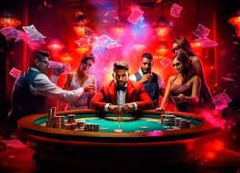 Visual promosi bonus deposit dengan efek neon hijau khas messipoker
